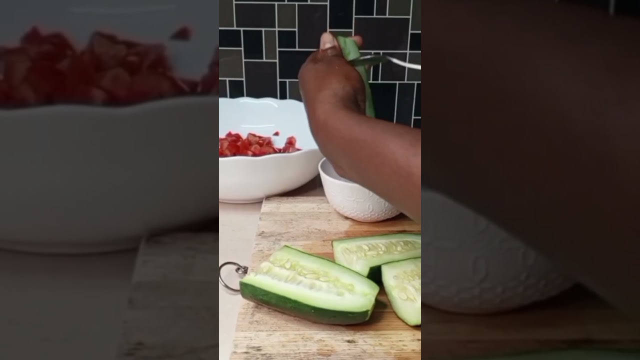 Let’s make tomato cucumber salsa #food #cooking#recipe#indianfood #africanfood #africandelicacies