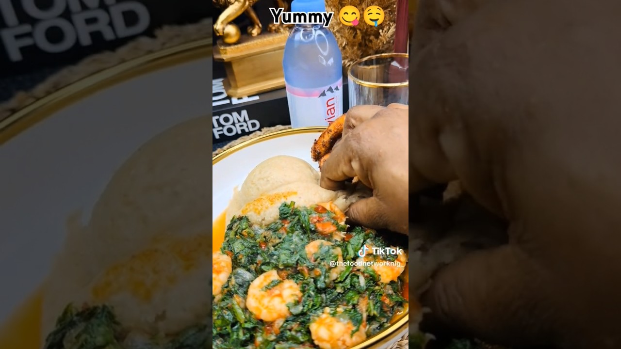 Yummy Nigerian vegetable soup, African food, mukbang video #food #nigeriafood #foodie #streetnoodles