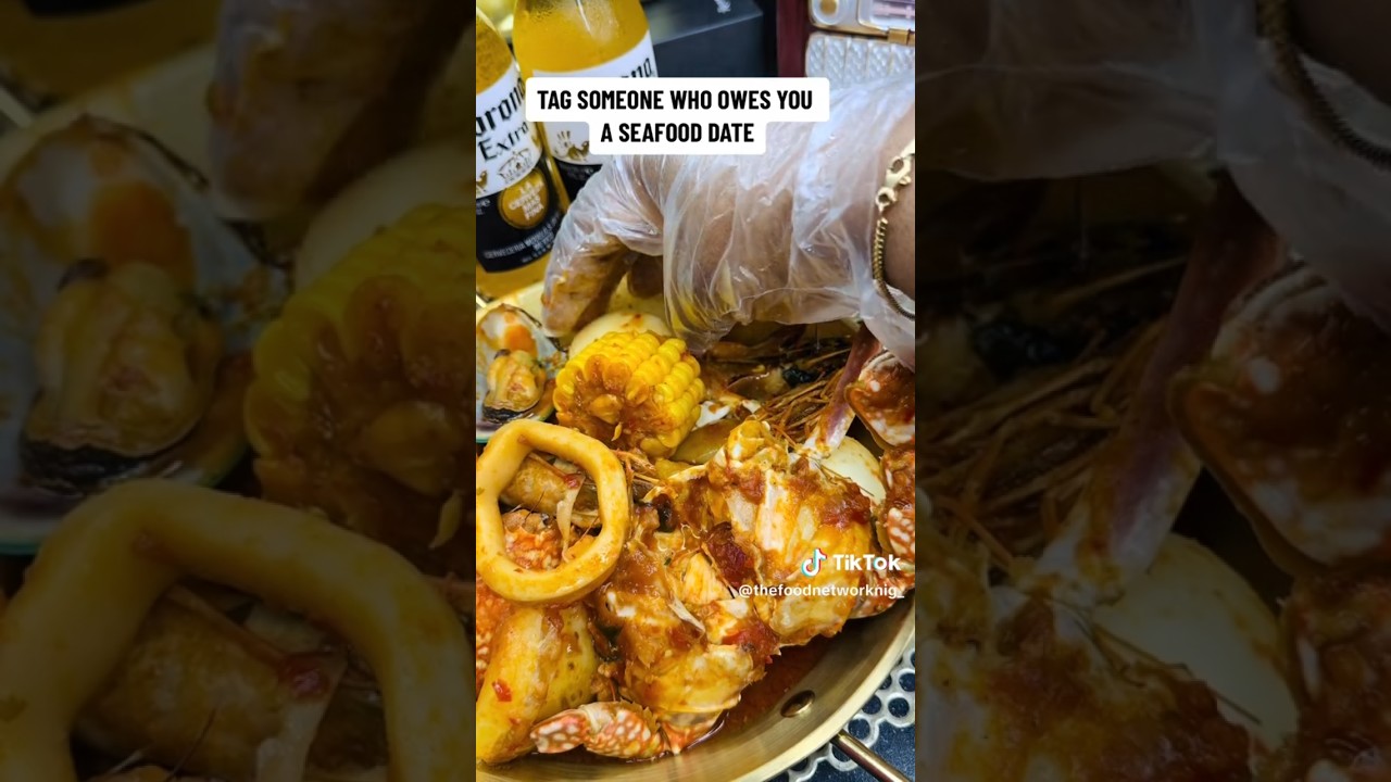 Sea food goodies, Nigeria food, African food, mukbang video #streetnoodles #food #yamcurry