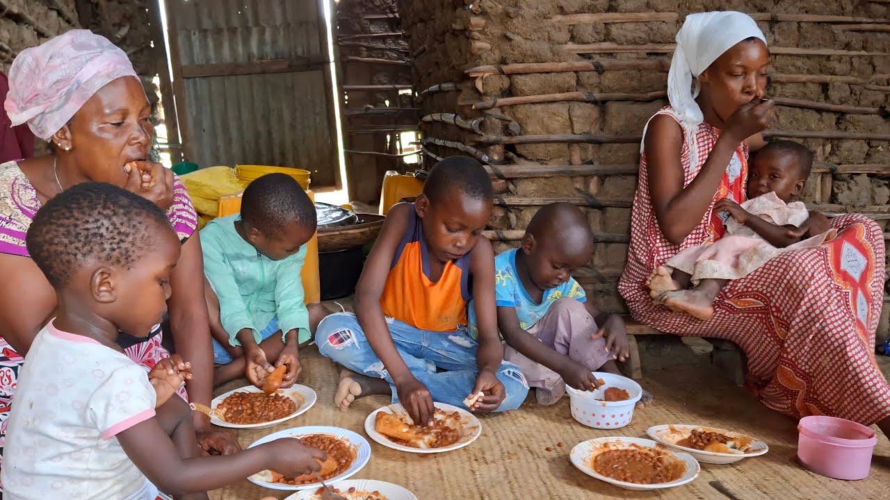 African Village Life of Our Young Organic Mom#Cooking Village Food Cardamon Bread with Beans.