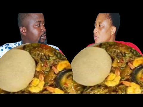 SAMR MUKBANG AFRICAN FOOD SEAFOOD OKRO SOUP AFRICAN FOOD MUKBANG #africanfood  #seafood #okrosoup