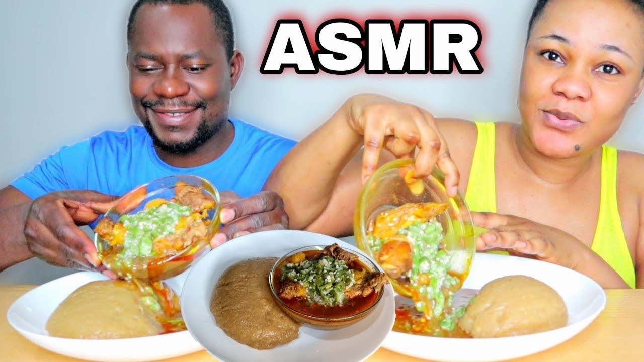 ASMR OKRO PEANUT SOUP with KONKONTE MUKBANG |AFRICAN FOOD MUKBANG