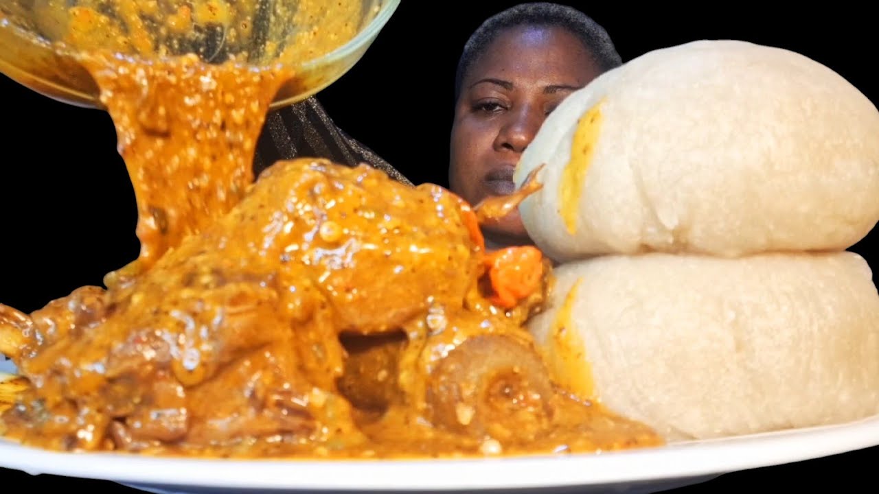 African food mukbang/ fufu with ogbono soup ( eating Sound ASMR) mukbang