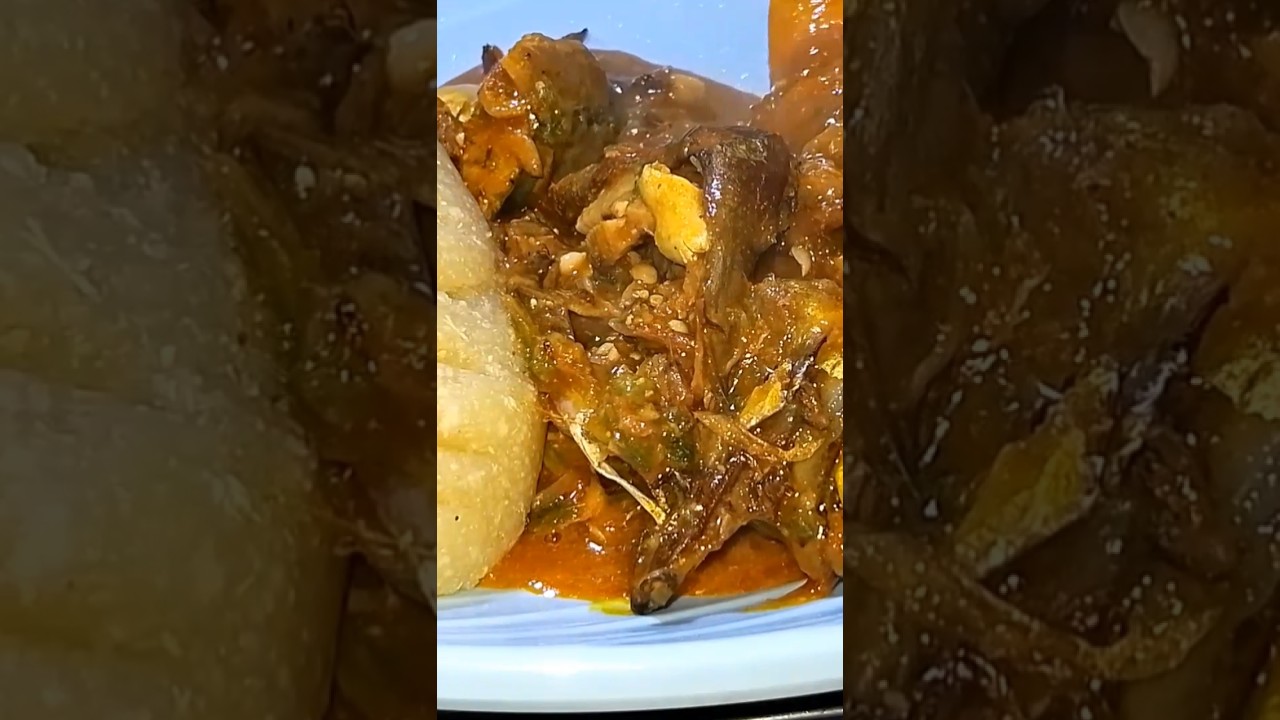 Nigeria Authentic ogbono soup with garlic, African food mukbang video, Nigeria food #food #cooking