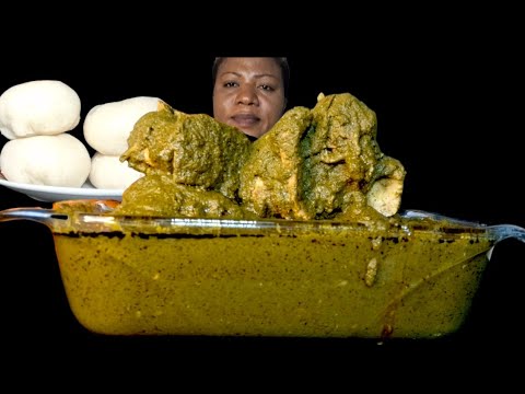 African food mukbang/ fufu with black soup (ASMR)