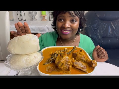 African Food mukbang/ ogbono  soup with fufu / eating show/ mukbang bang