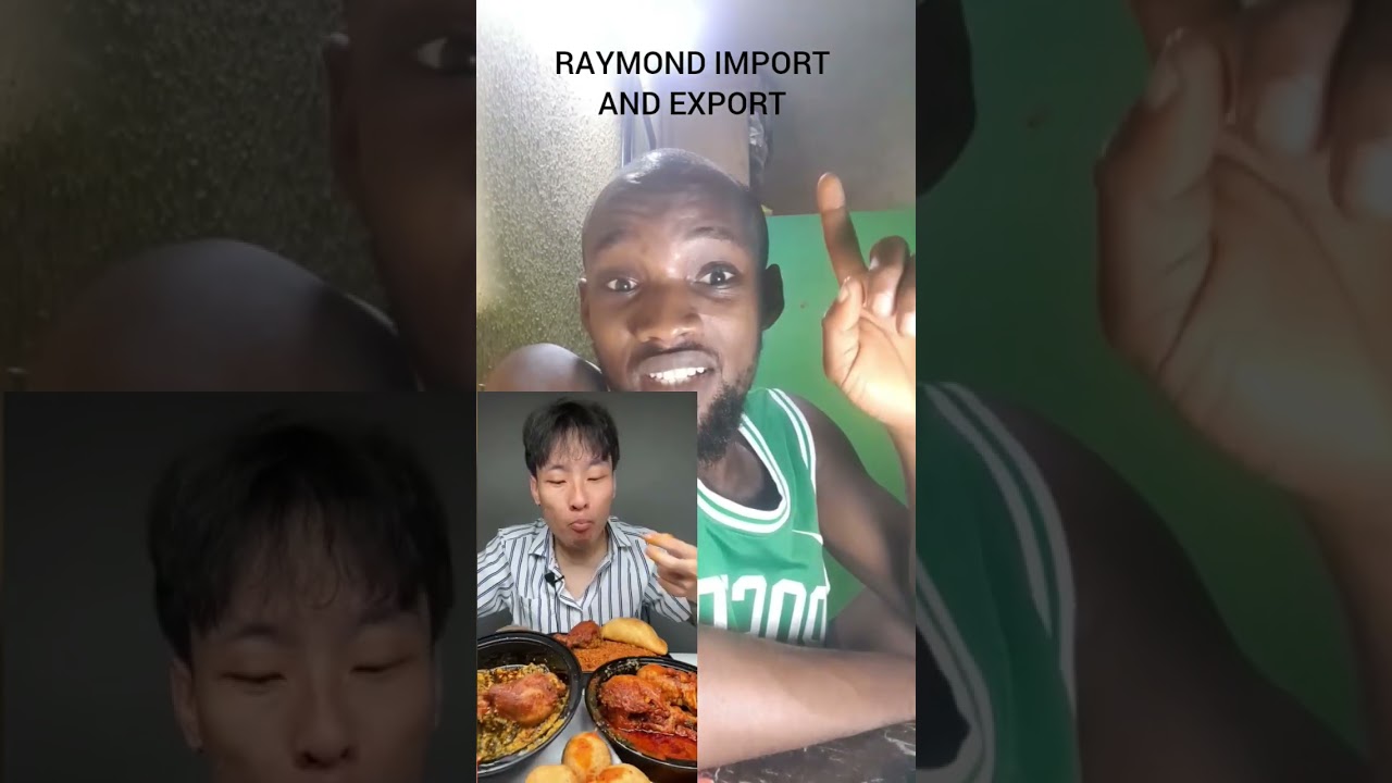 CHINESE MAN EATING NIGERIA DISH WITH THE HELP OF MY AFRICAN FOOD STUFFS