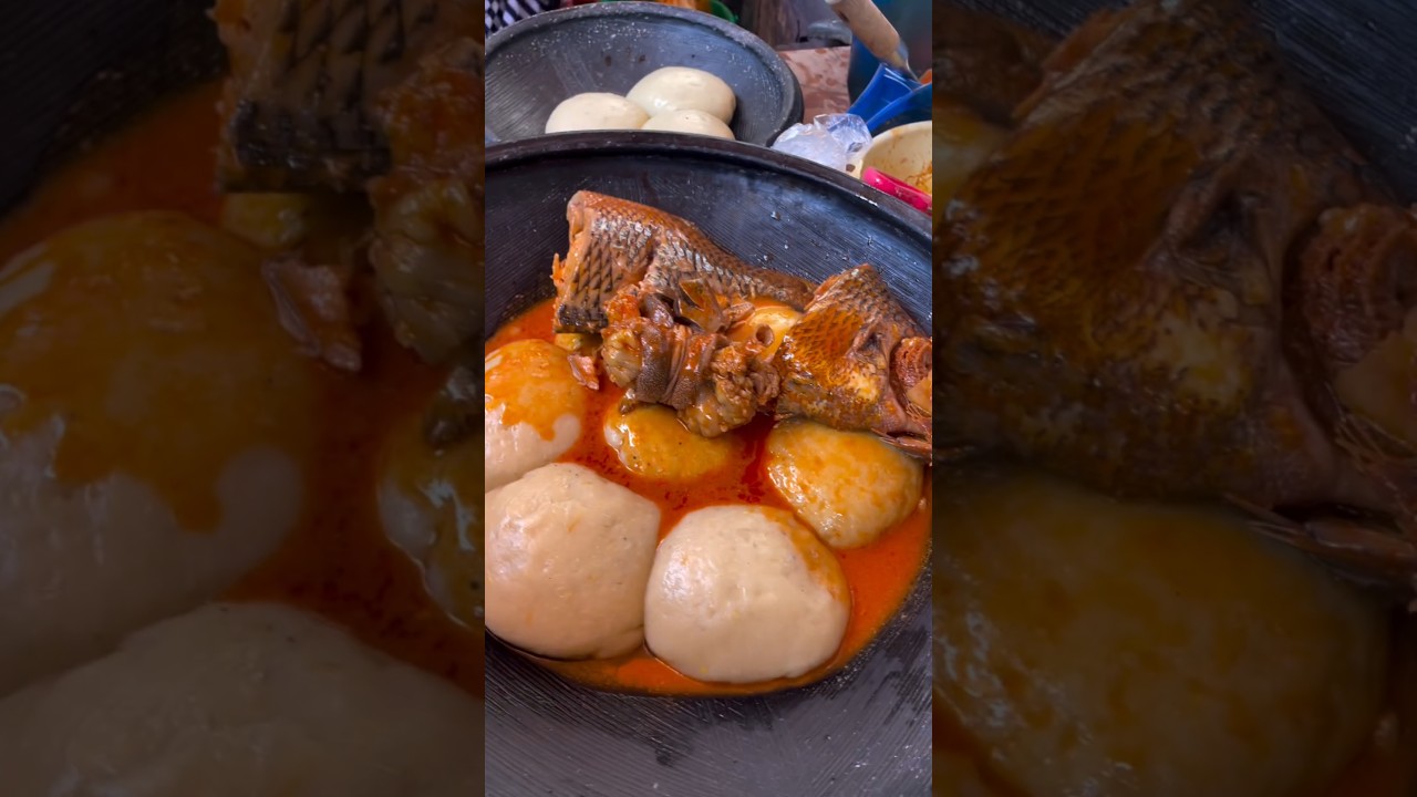 Fufu with soup #shorts #food Fufu #cooking #africanfood