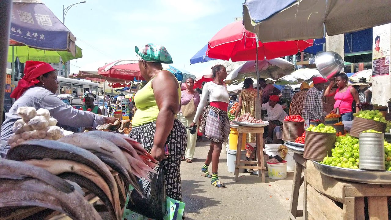 CHEAPEST FOOD MARKET IN GHANA ACCRA, AFRICA