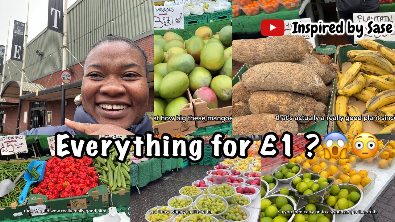 £1 OUTDOOR MARKET VLOG IN THE UK | AFRICAN FOOD, FRESH FRUITS AND MORE FOR JUST £1