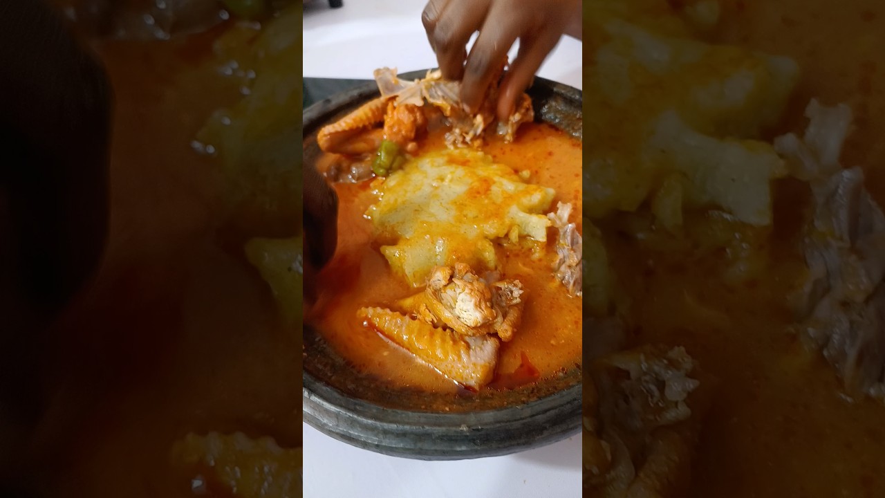 Fufu #shorts #food #cooking #africanfood #fufu #chicken #soup