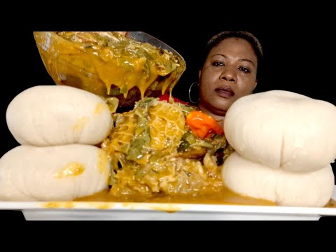 African food mukbang/ fufu with oha soup (ASMR)