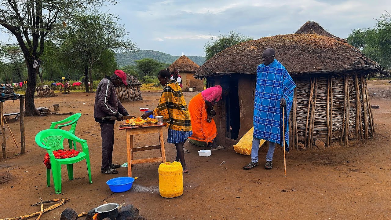 Rainy day in African Village#cooking  Village food