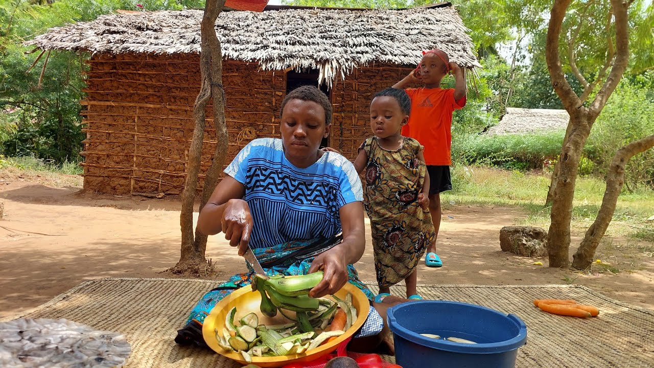 The Youngest Organic African Village Mothers Cooks The Most Organic African Food For Dinner