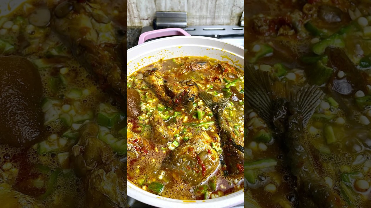 Nigerian okra soup #shortsafrica #cooking