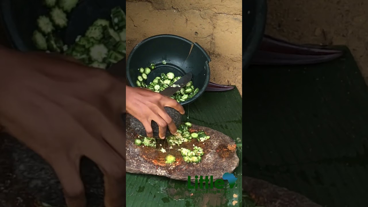 African village life.#cooking fufu & egusi okra stew for lunch to give to the hungry lady#fufu#okro