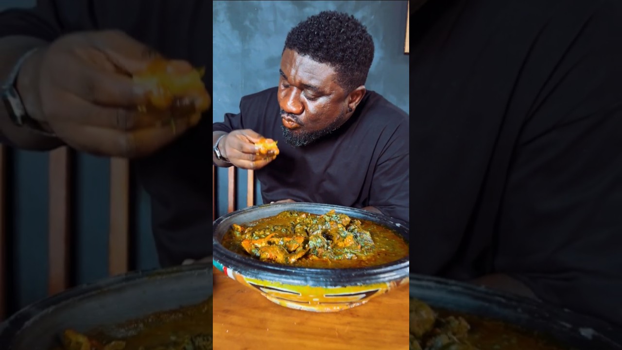 Eating Fisherman’s Soup with Eba and Pounded Yam at Native Tray Restaurant,Lekki Lagos #nigerianfood