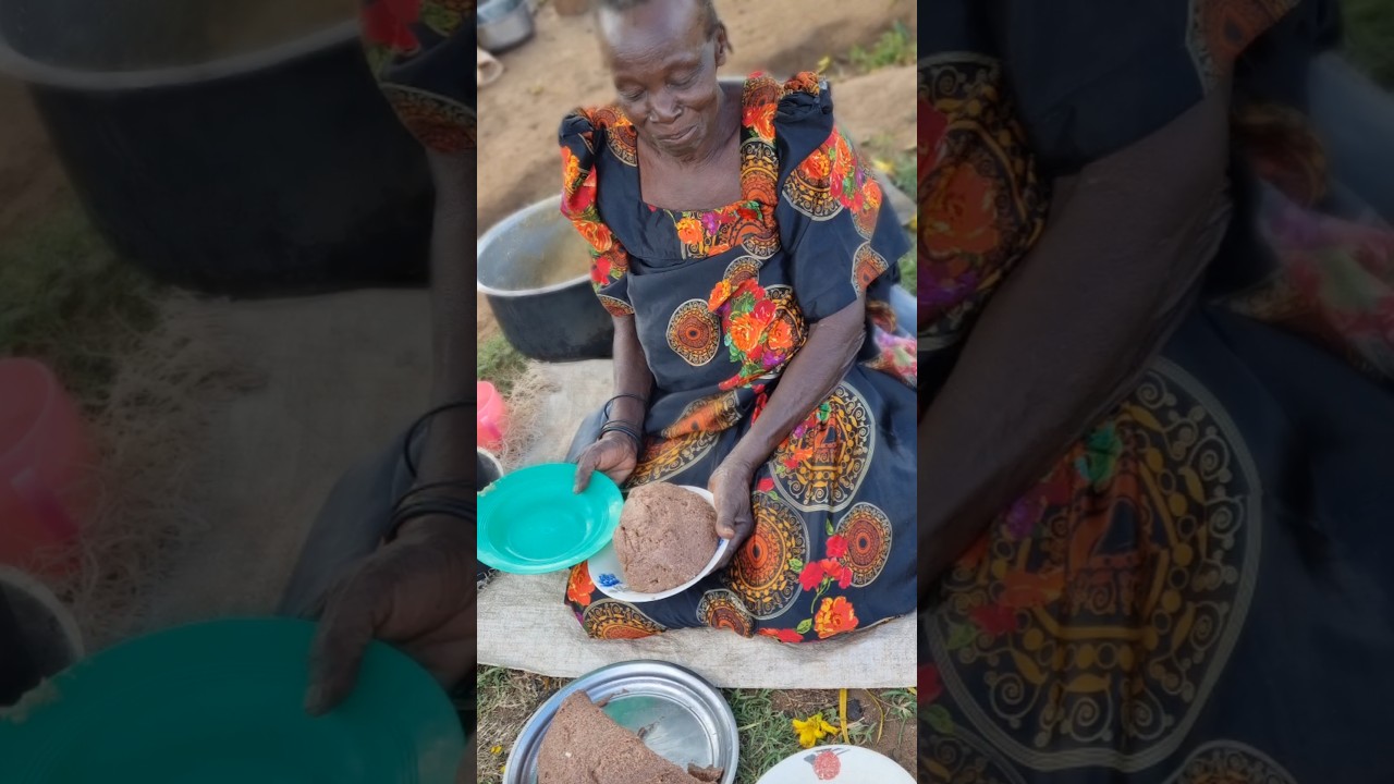 African village life/ African elderly mother is serving lunch #shortfeed #africa