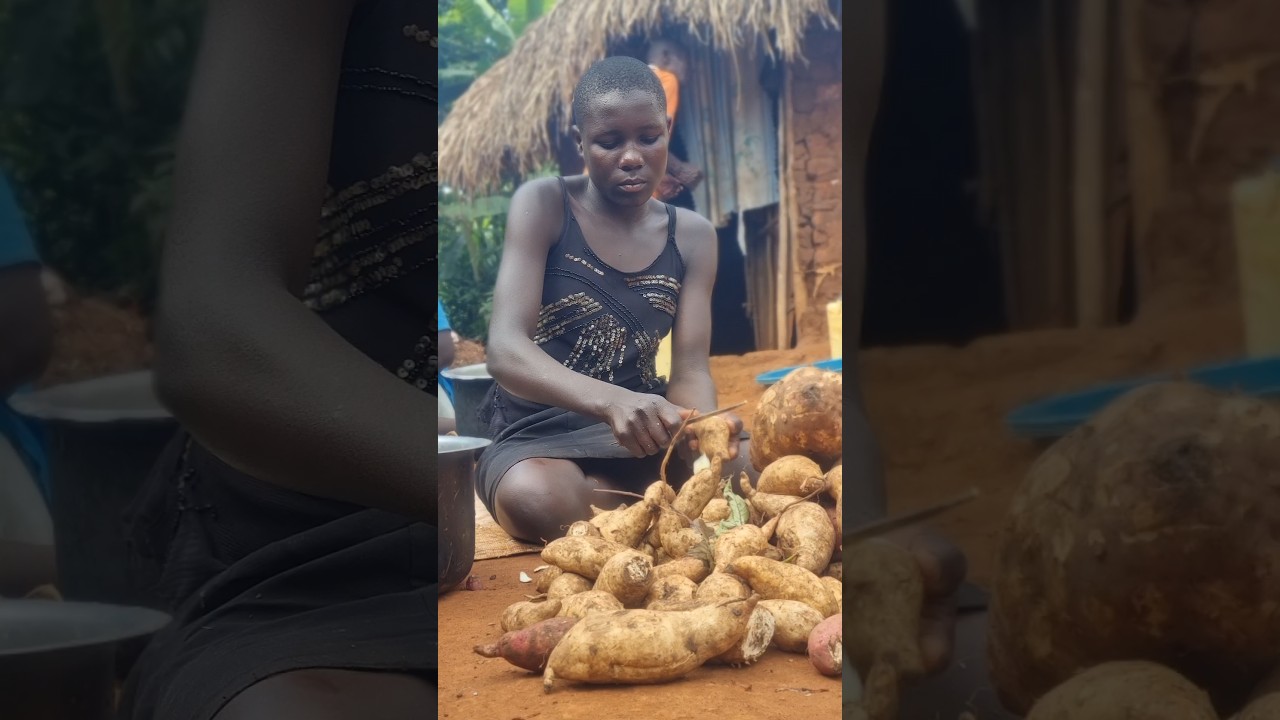 Teenage mother preparing lunch for her kids #shortfeed #africa