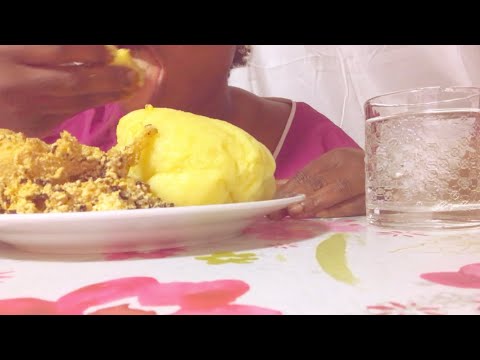 ASMR MUKBANG EGUSI SOUP + PLANTAIN FUFU | AFRICAN FOOD #asmrfoodie #food