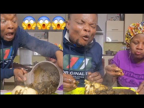 SERVING MY WIFE LUNCH AS NICE HUSBAND AFRICAN FOOD MUKBANG FUFU & BLACK SOUP