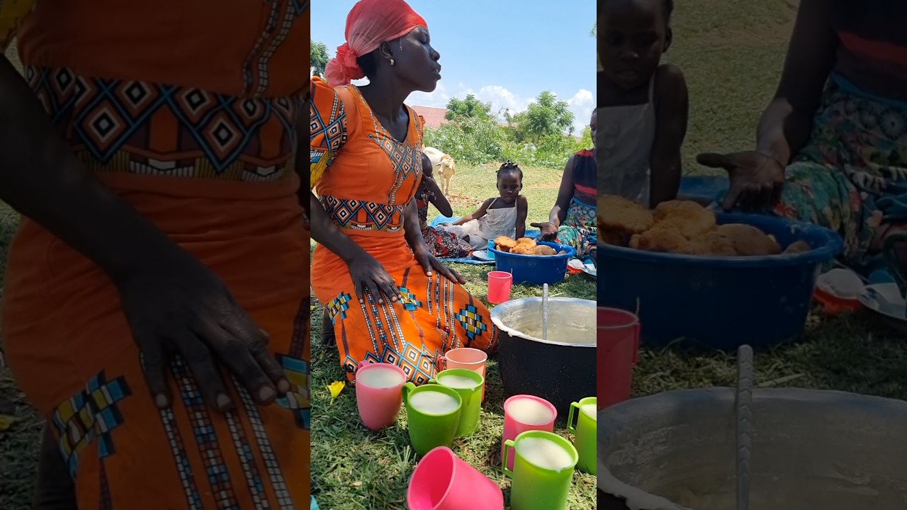 African village life/ African mother is serving breakfast #shortfeed #africa