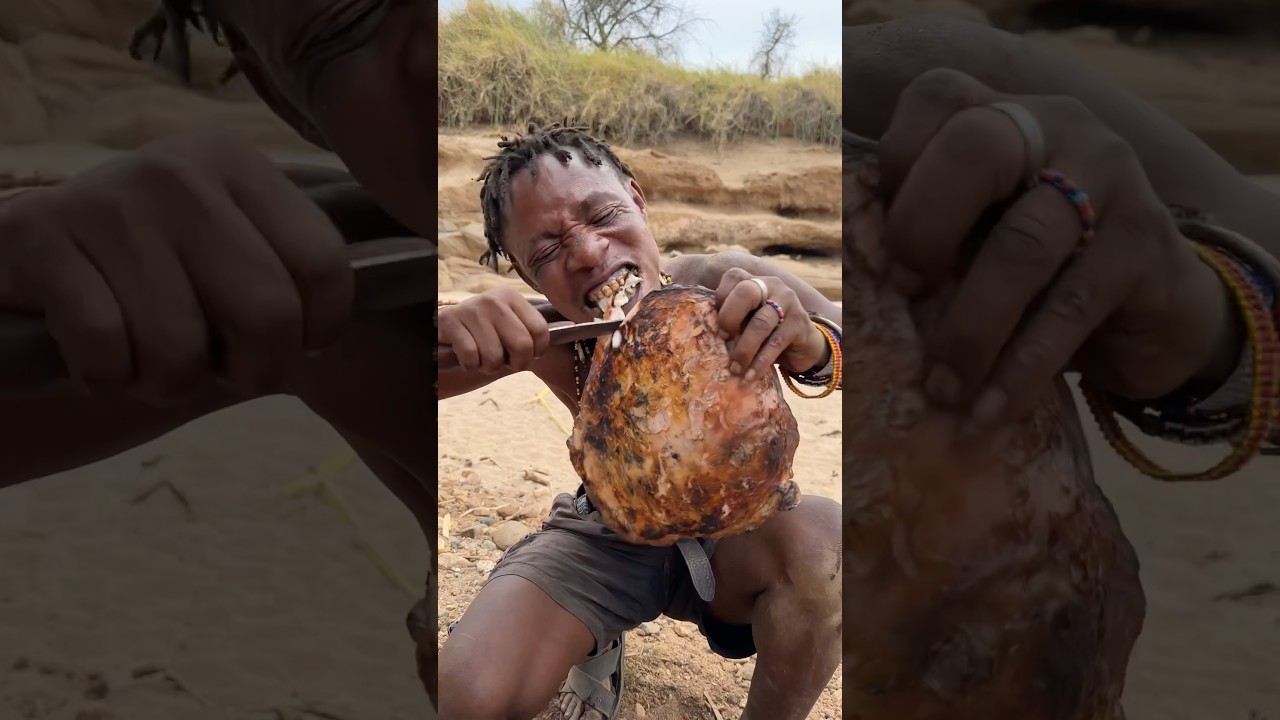 Fresh from the fire: Hadzabe savor hot meat in the wild”